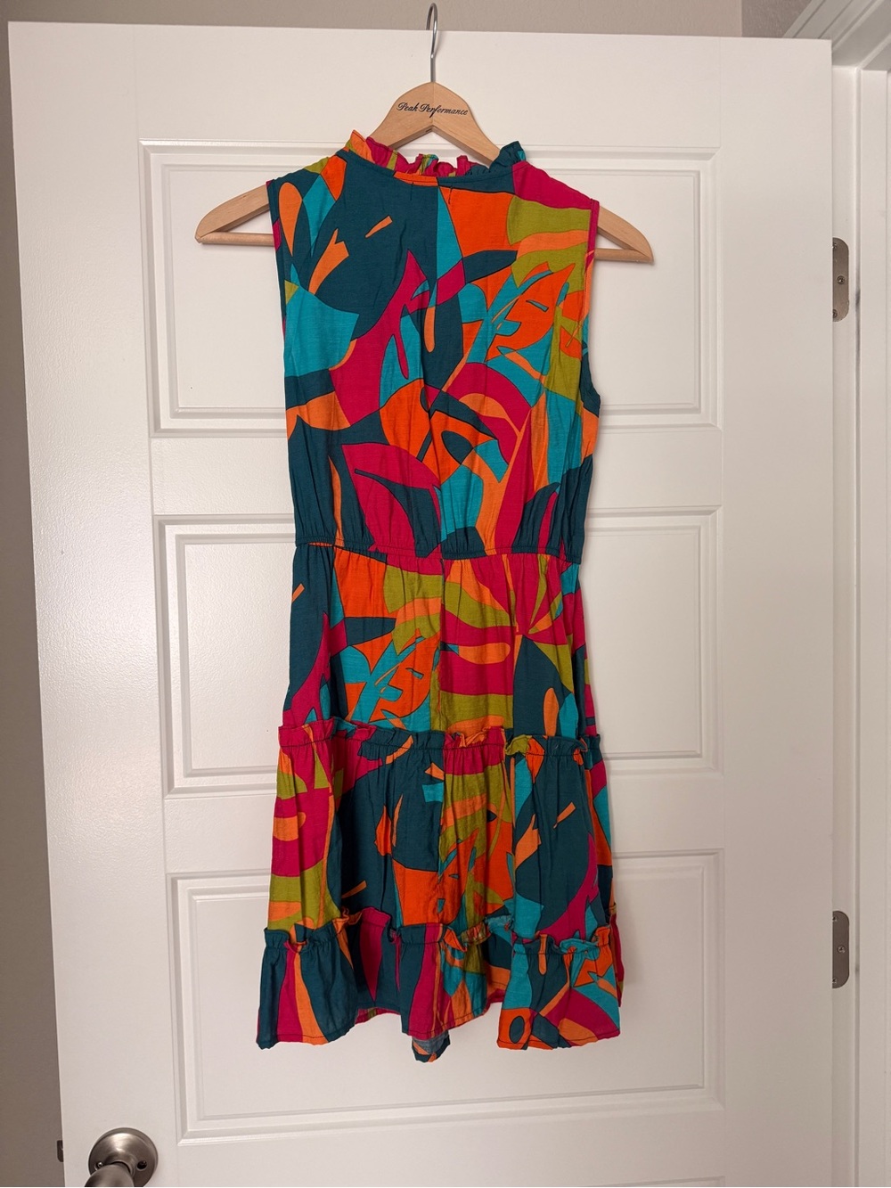 Cupshe Teal Multicolor Sleeveless Tiered Midi Dress - Picture 2 of 4